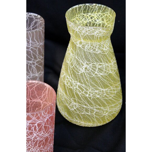 VTG 50s/60s Colorcraft Spaghetti String Carafe Pitcher Glasses Shat-r-Proof Tumb - Picture 6 of 15